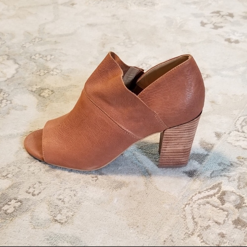 Open Toe Stacked Heel Booties